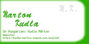 marton kudla business card